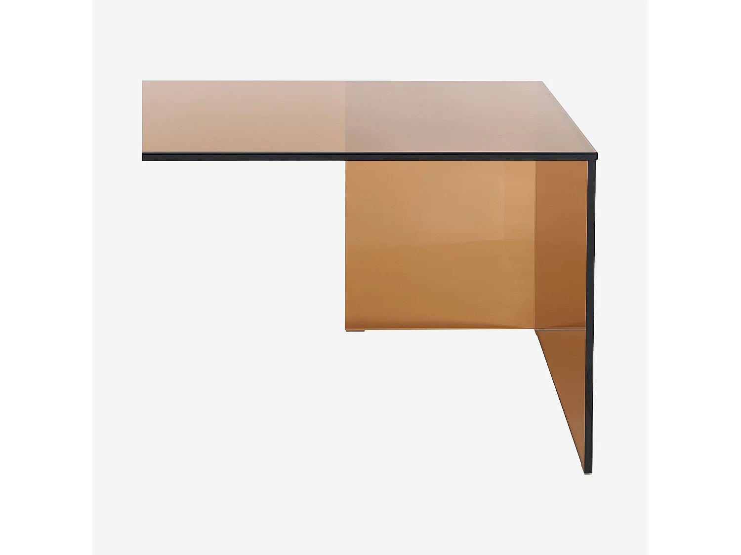 Habitat - Table basse rectangulaire en verre trempé - Marron ambré - Design by Céline Mognon Fichet - Alyssa