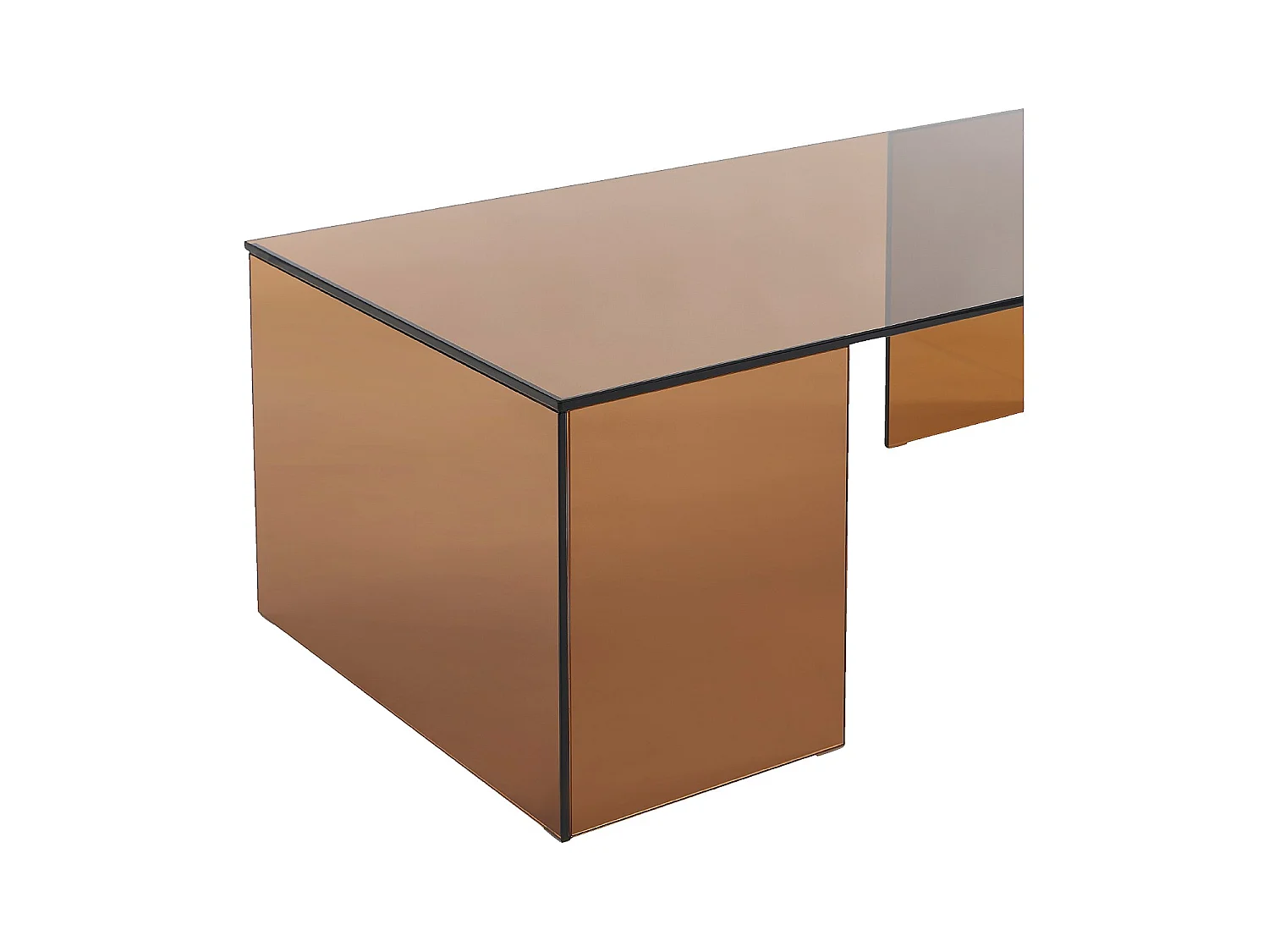 Habitat - Table basse rectangulaire en verre trempé - Marron ambré - Design by Céline Mognon Fichet - Alyssa