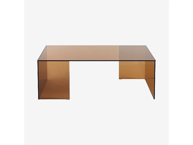 Habitat - Table basse rectangulaire en verre trempé - Marron ambré - Design by Céline Mognon Fichet - Alyssa