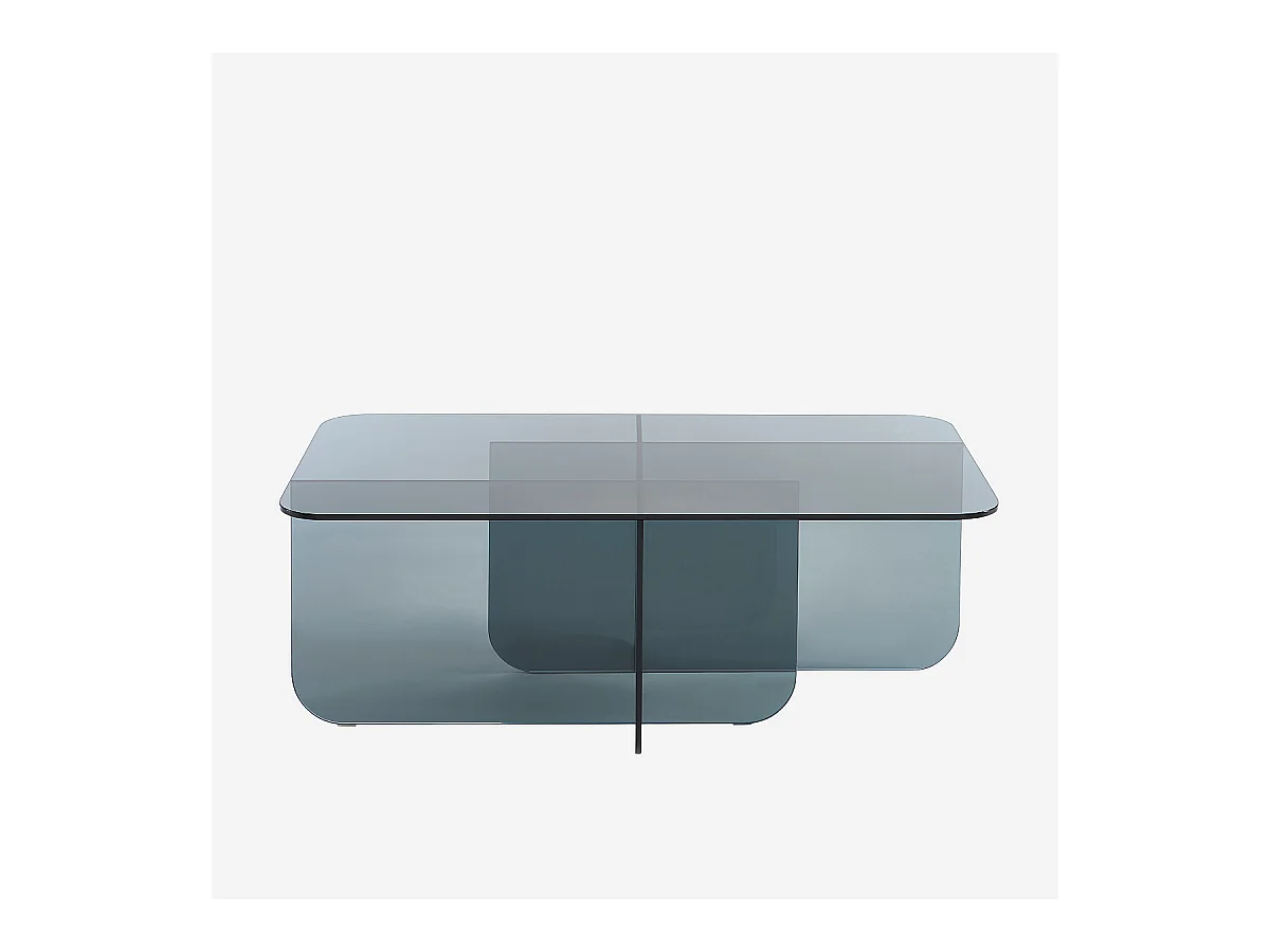 Habitat - Table basse rectangulaire en verre trempé - Gris fumé - Design by Céline Mognon Fichet - Zelie