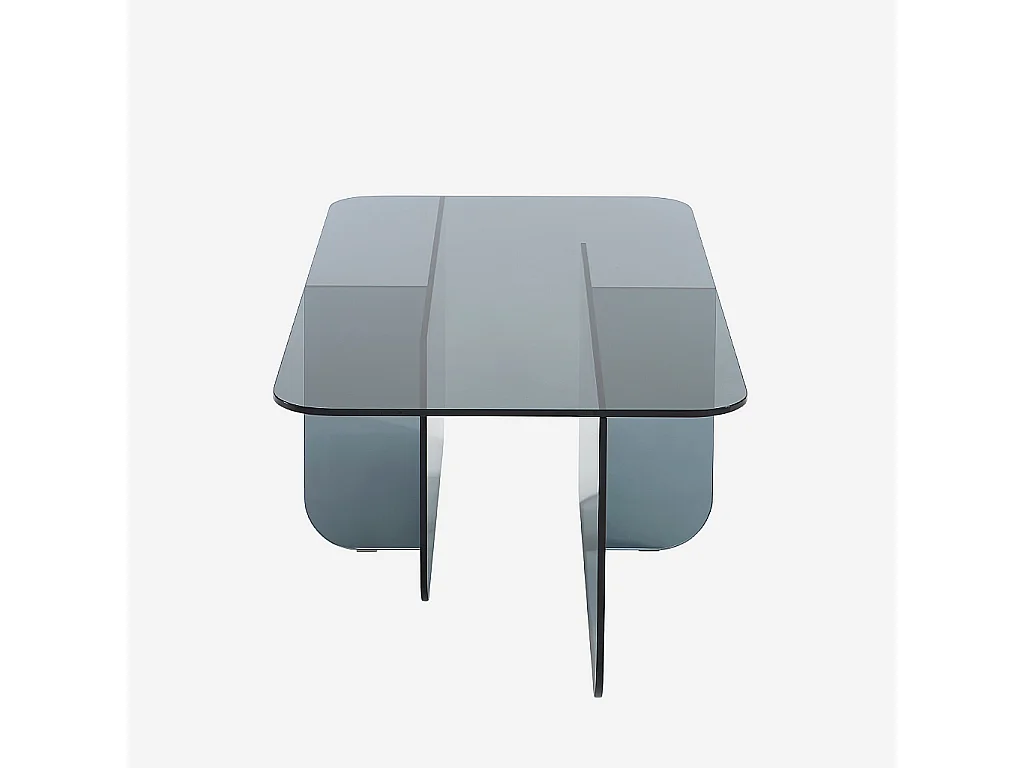 Habitat - Table basse rectangulaire en verre trempé - Gris fumé - Design by Céline Mognon Fichet - Zelie