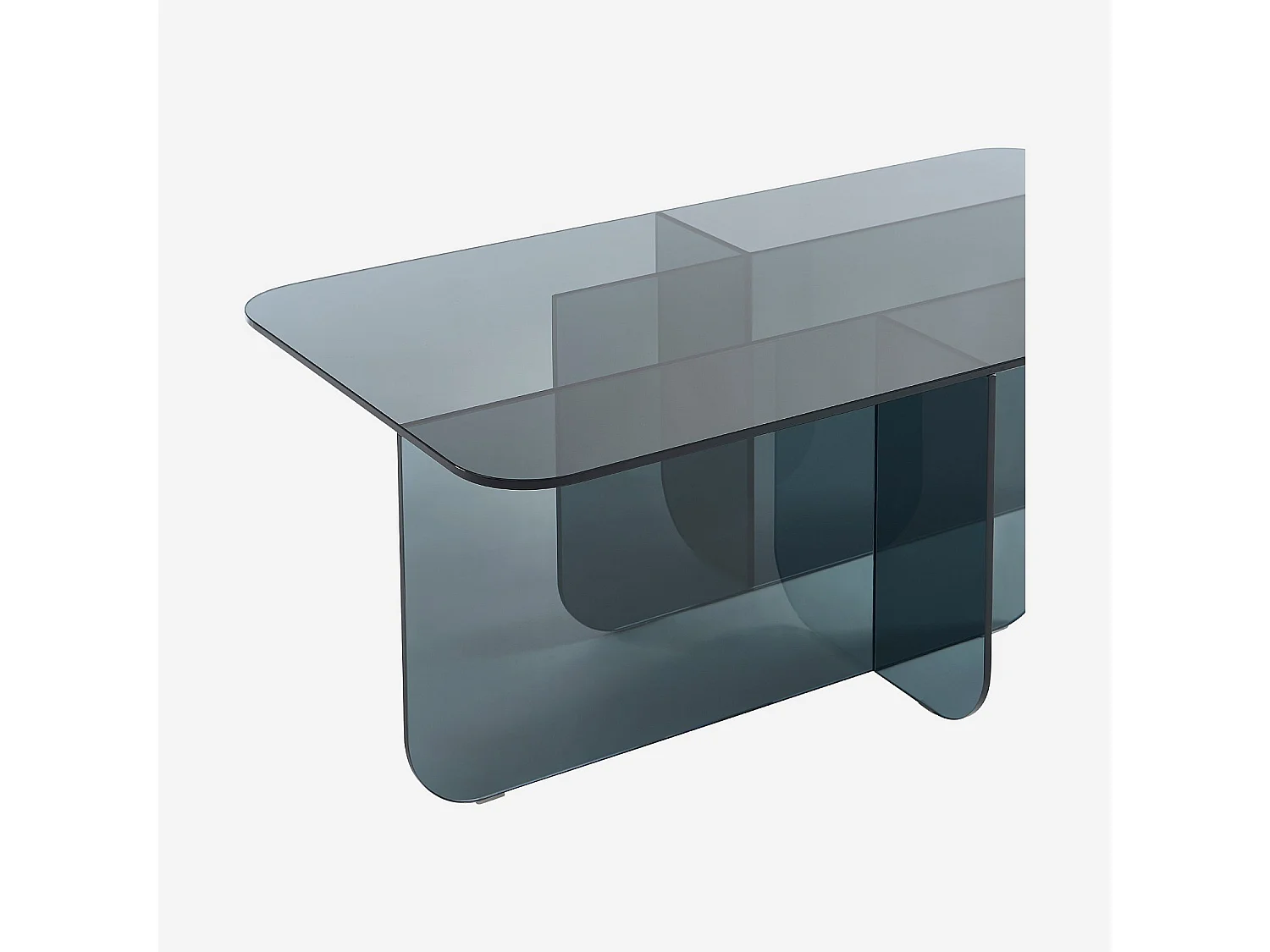 Habitat - Table basse rectangulaire en verre trempé - Gris fumé - Design by Céline Mognon Fichet - Zelie