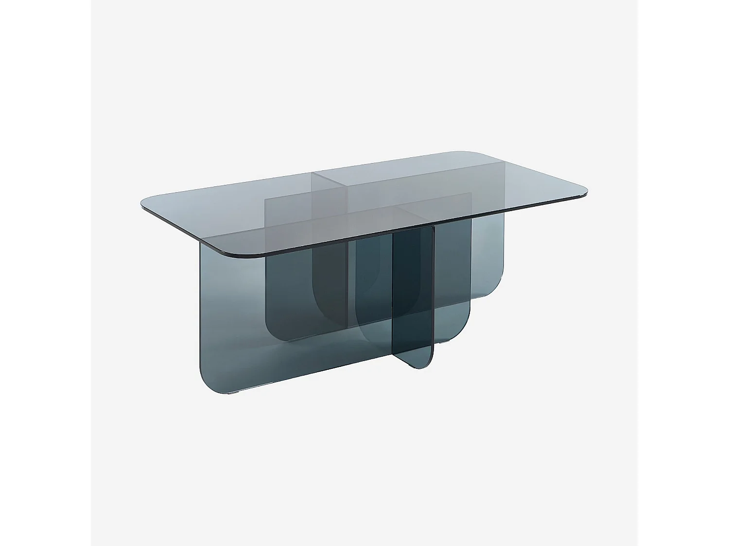 Habitat - Table basse rectangulaire en verre trempé - Gris fumé - Design by Céline Mognon Fichet - Zelie