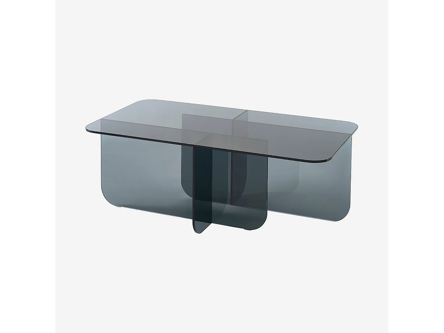 Habitat - Table basse rectangulaire en verre trempé - Gris fumé - Design by Céline Mognon Fichet - Zelie
