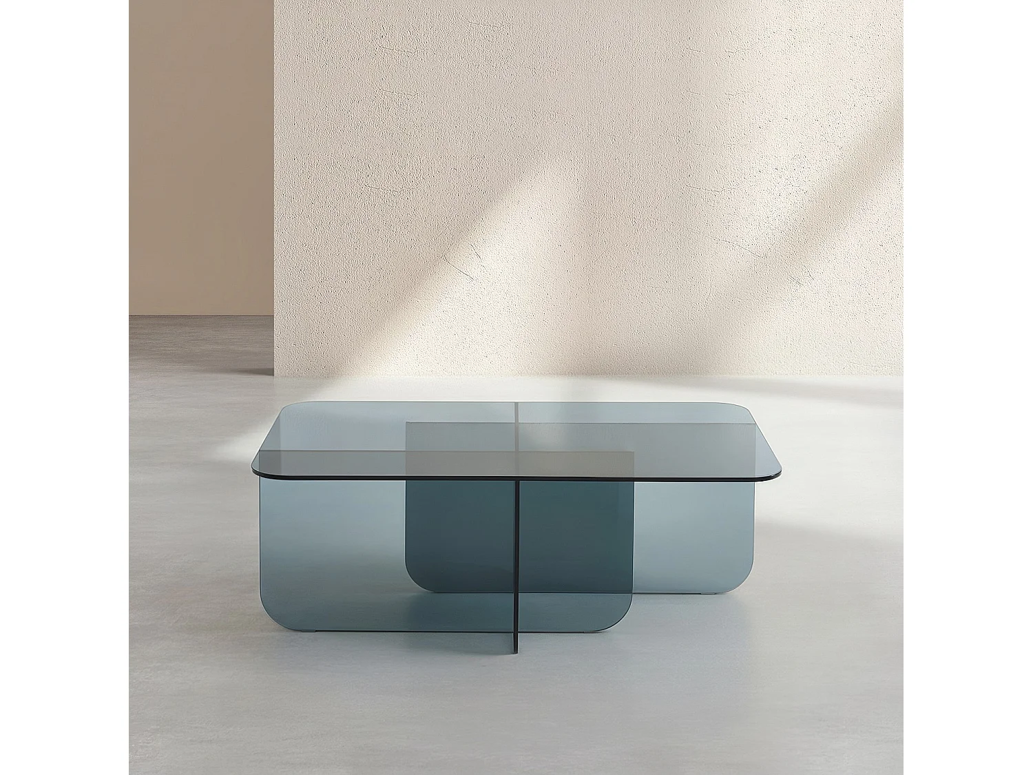 Habitat - Table basse rectangulaire en verre trempé - Gris fumé - Design by Céline Mognon Fichet - Zelie