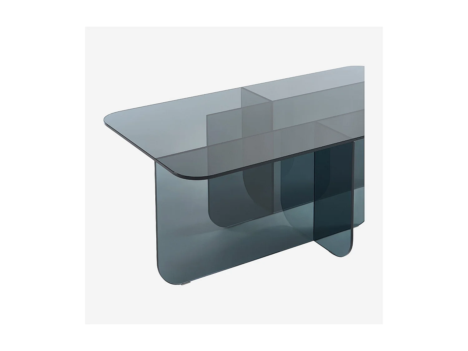 Habitat - Table basse rectangulaire en verre trempé - Gris fumé - Design by Céline Mognon Fichet - Zelie