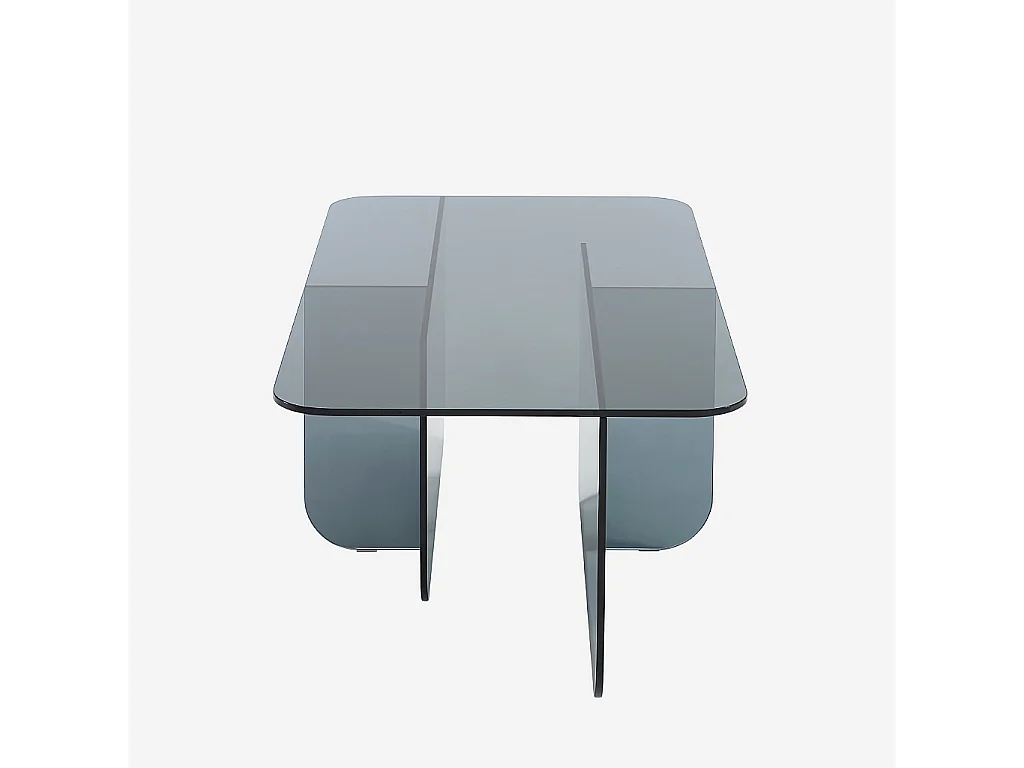 Habitat - Table basse rectangulaire en verre trempé - Gris fumé - Design by Céline Mognon Fichet - Zelie