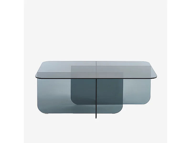 Habitat - Table basse rectangulaire en verre trempé - Gris fumé - Design by Céline Mognon Fichet - Zelie