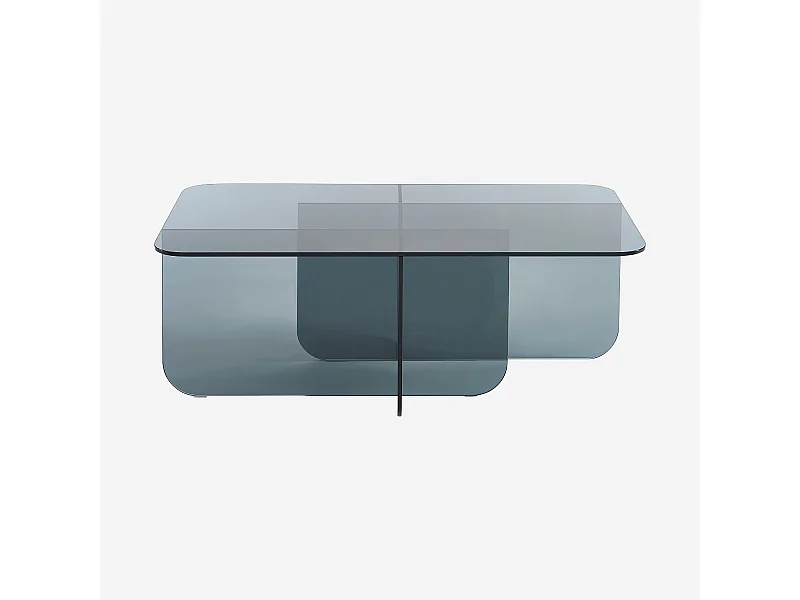Habitat - Table basse rectangulaire en verre trempé - Gris fumé - Design by Céline Mognon Fichet - Zelie