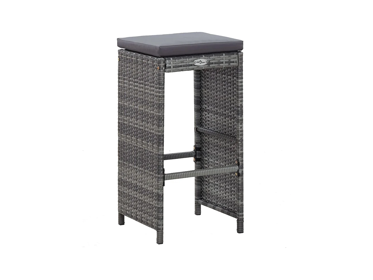 Waddell  Meuble de bar de jardin 7 pcs et coussins Résine tressée Gris