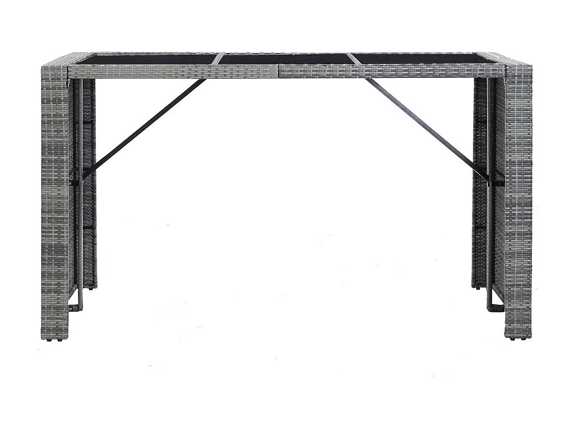 Waddell  Meuble de bar de jardin 7 pcs et coussins Résine tressée Gris