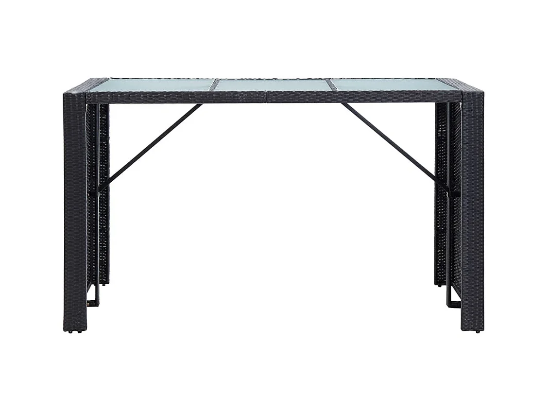 Waddell  Ensemble de bar de jardin 7 pcs avec coussins poly rotin noir