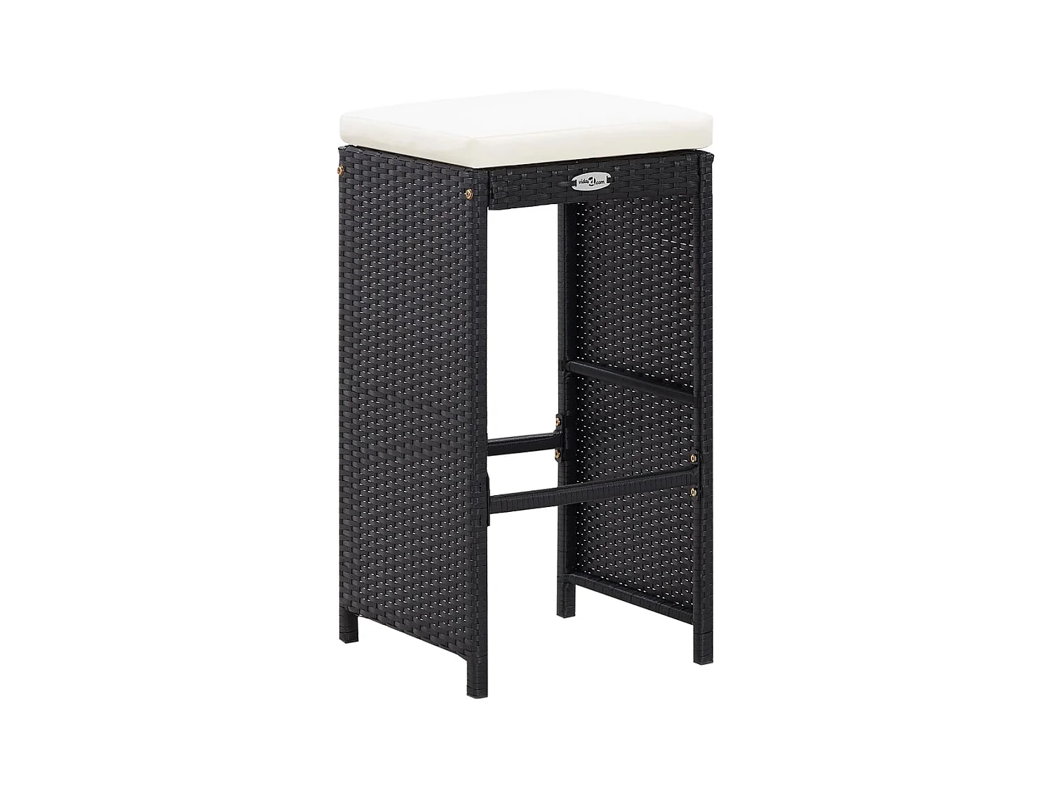 Waddell  Ensemble de bar de jardin 7 pcs avec coussins poly rotin noir