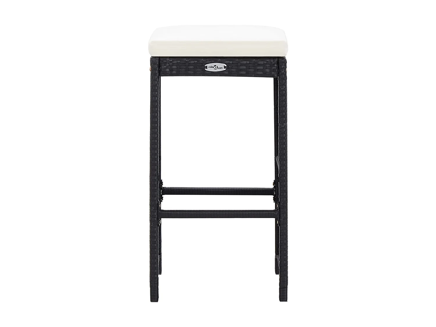 Waddell  Ensemble de bar de jardin 7 pcs avec coussins poly rotin noir