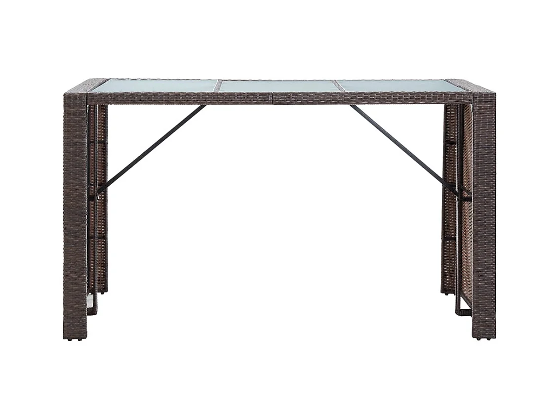 Waddell  Ensemble de bar de jardin 7 pcs coussins Résine tressée Marron