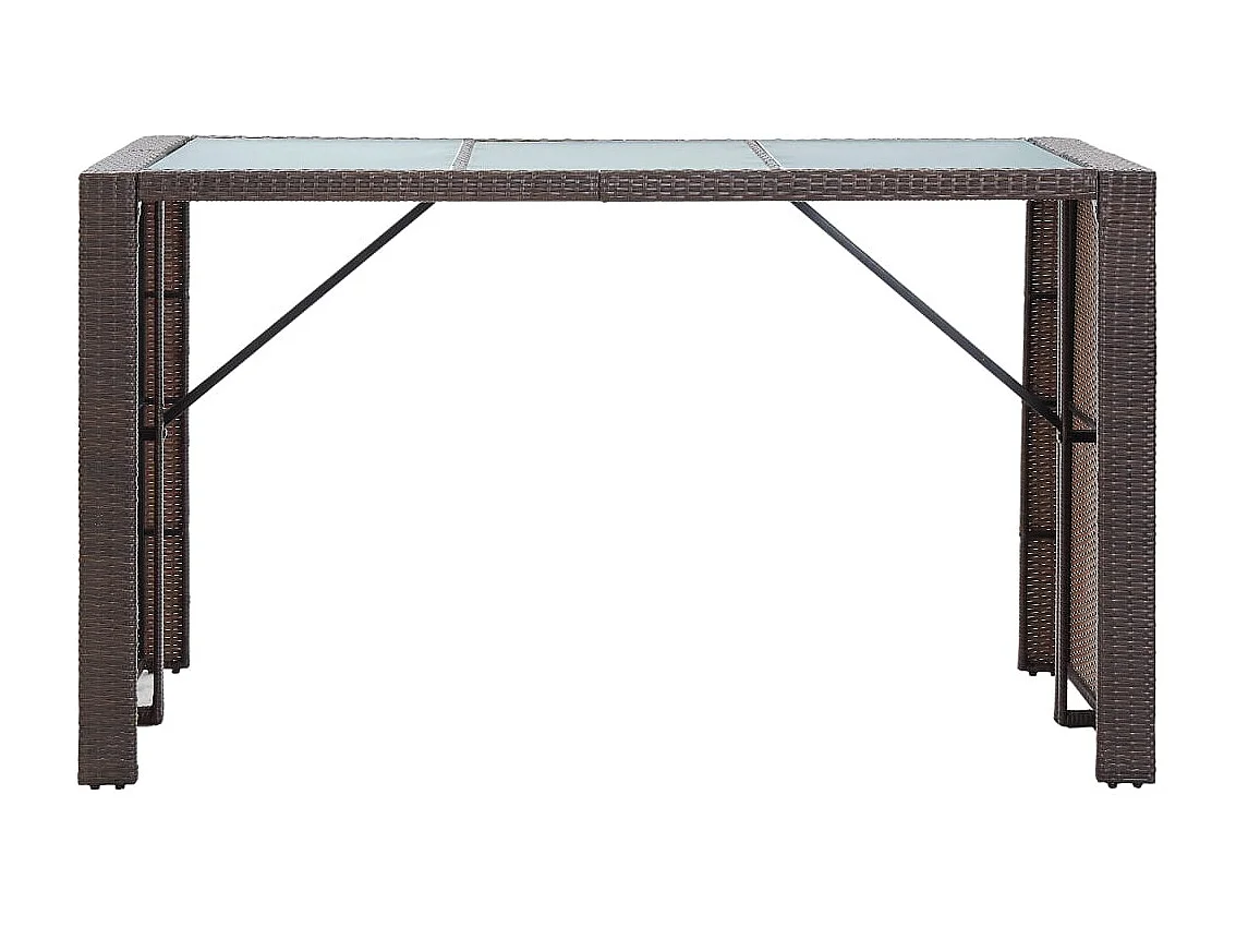 Waddell  Ensemble de bar de jardin 7 pcs coussins Résine tressée Marron