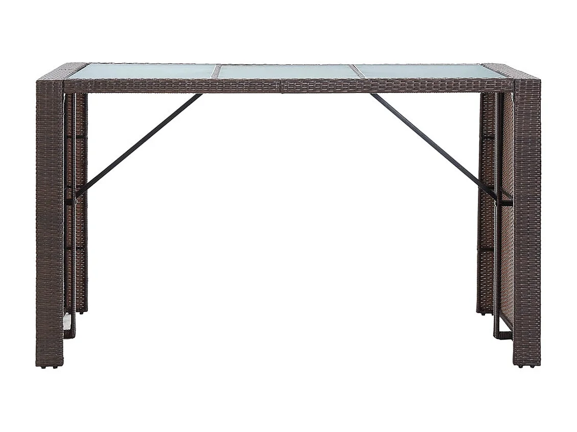 Waddell  Ensemble de bar de jardin 7 pcs coussins Résine tressée Marron