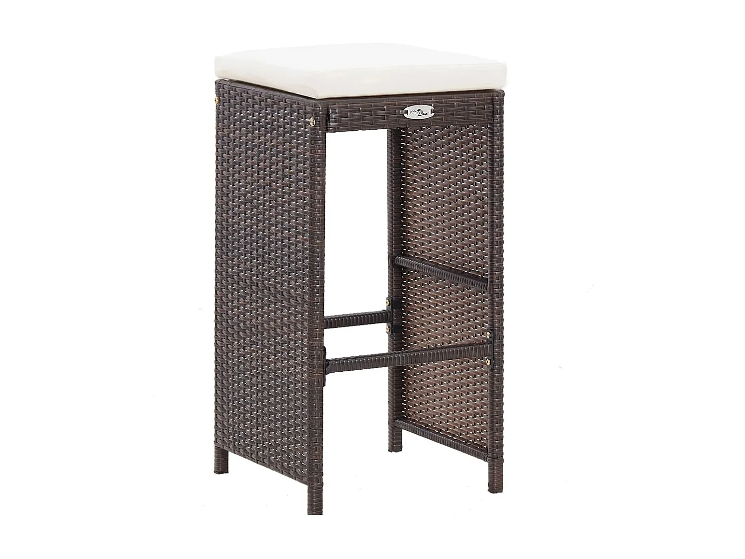 Waddell  Ensemble de bar de jardin 7 pcs coussins Résine tressée Marron