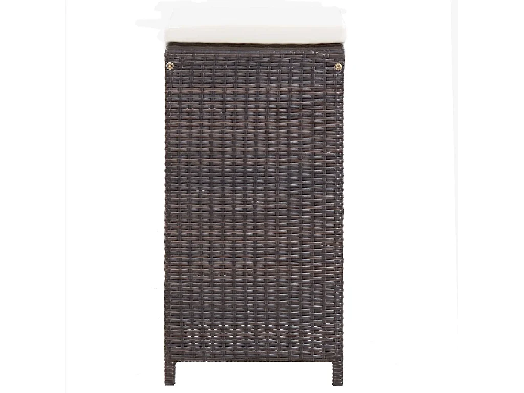 Waddell  Ensemble de bar de jardin 7 pcs coussins Résine tressée Marron