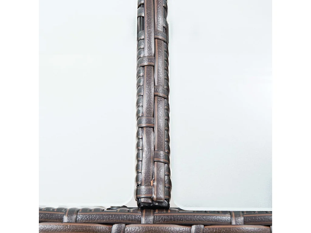 Waddell  Ensemble de bar de jardin 7 pcs coussins Résine tressée Marron