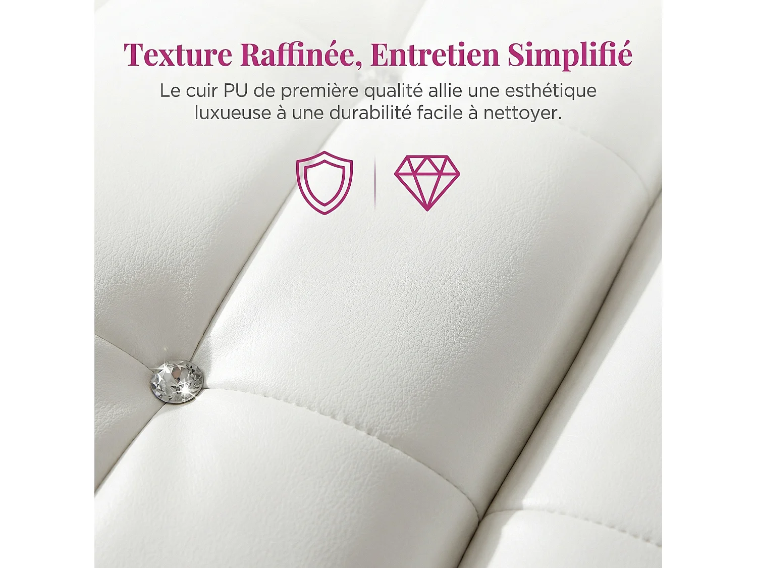 Volwassen bed 140x200 cm - NEXU - LED - lattenbodem - PU-stof - bedframe met opbergruimte 140x200 cm - wit