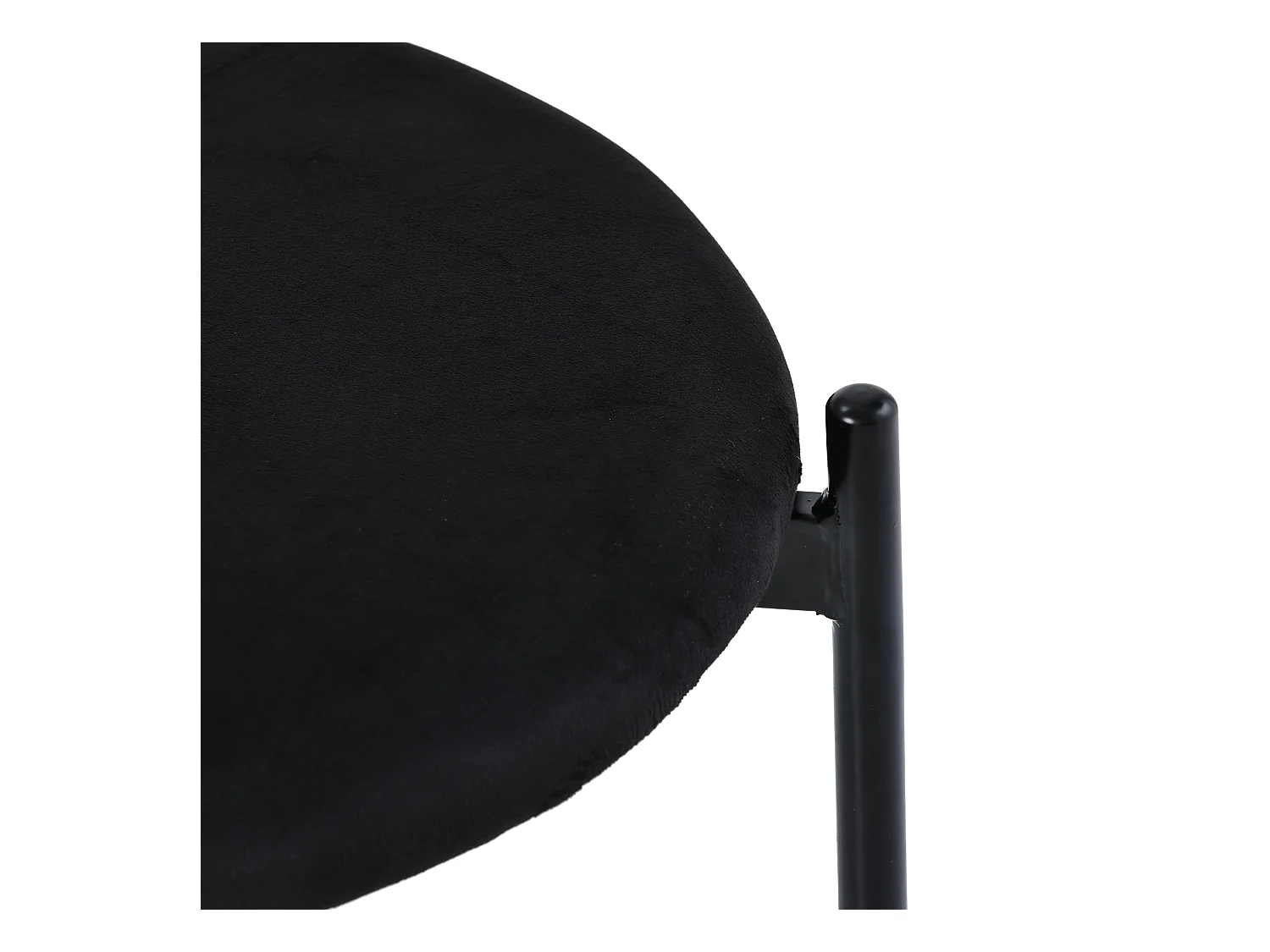 Lot de 2 chaises en velours avec dossier en rotin - pieds en métal - noir