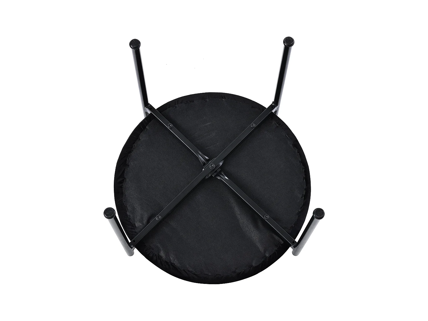 Lot de 2 chaises en velours avec dossier en rotin - pieds en métal - noir