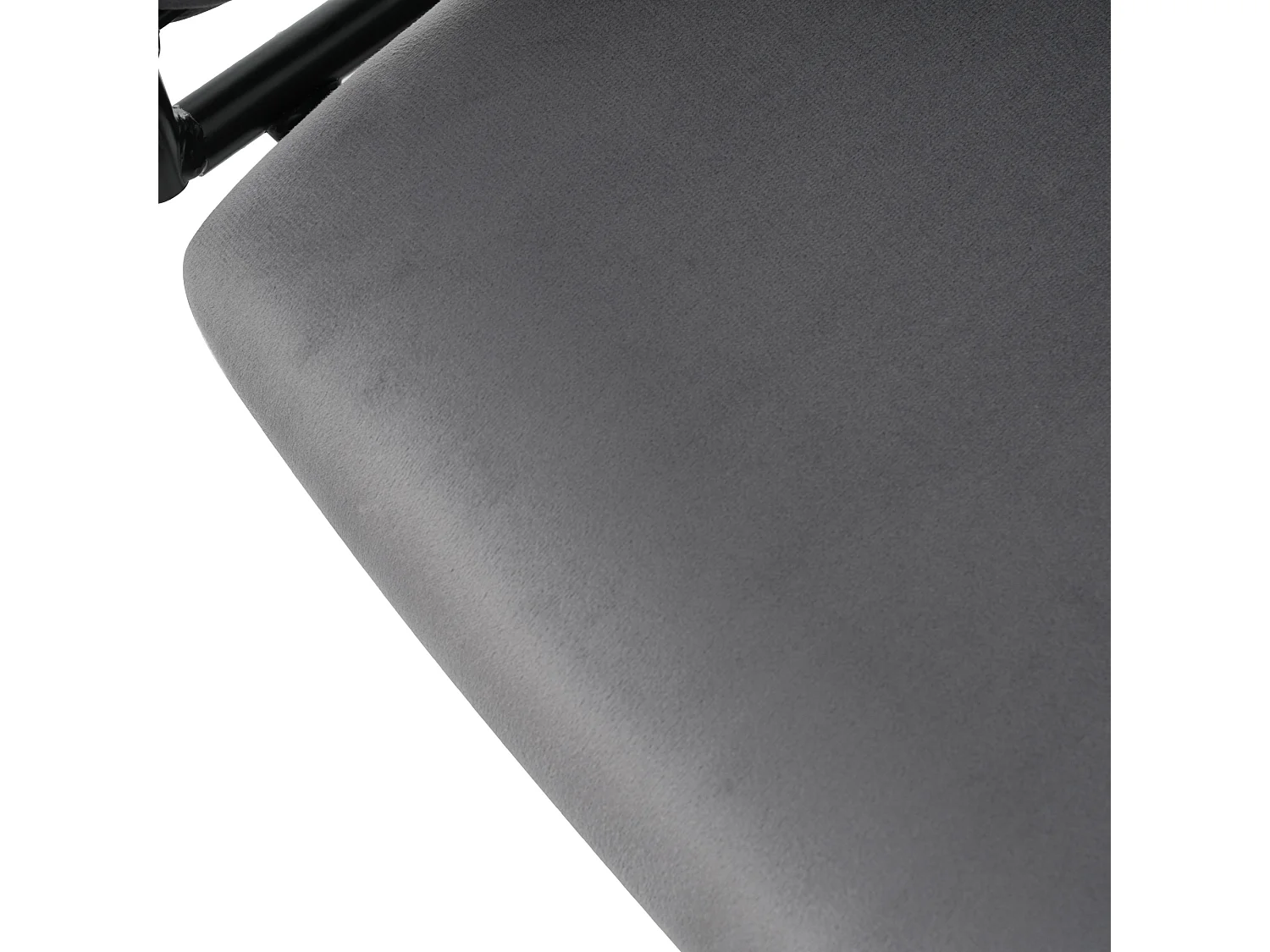 Chaises à manger rotative en velours avec accoudoirs et dossier - pieds en métal noir - gris