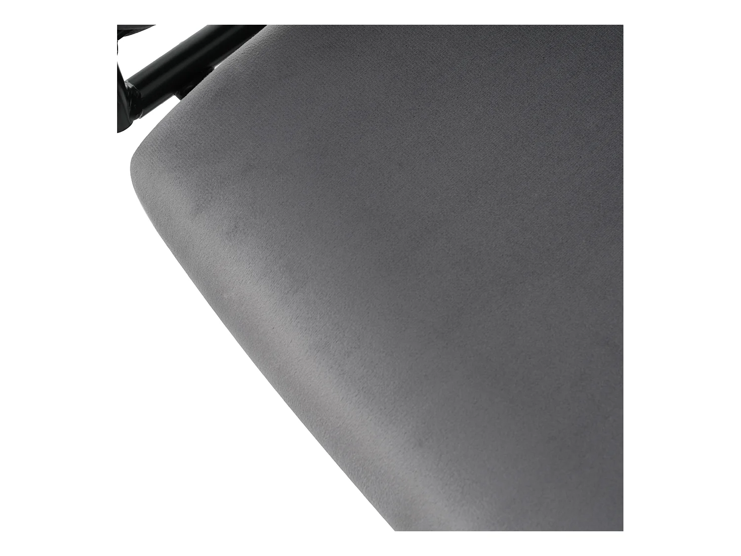 Lot de 2 chaises à manger rotative en velours avec accoudoirs et dossier - pieds en métal noir - gris