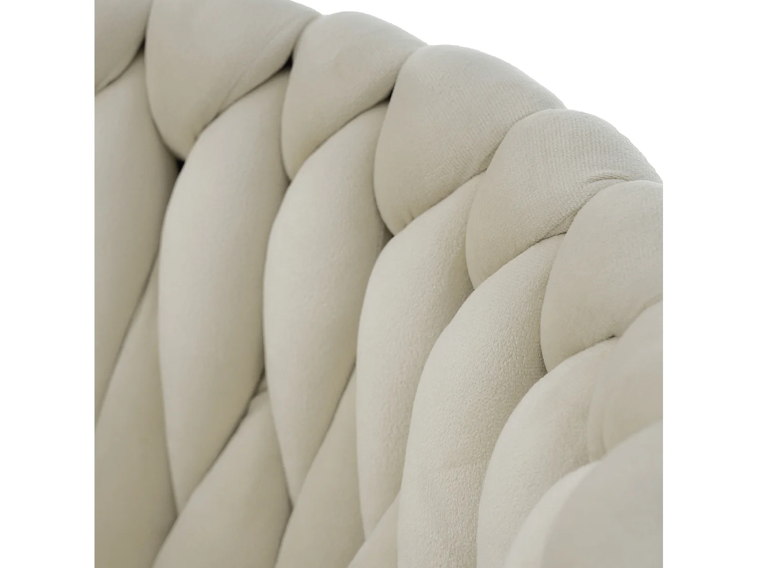 Chaises à manger rotative en velours avec accoudoirs et dossier - pieds en métal noir - beige