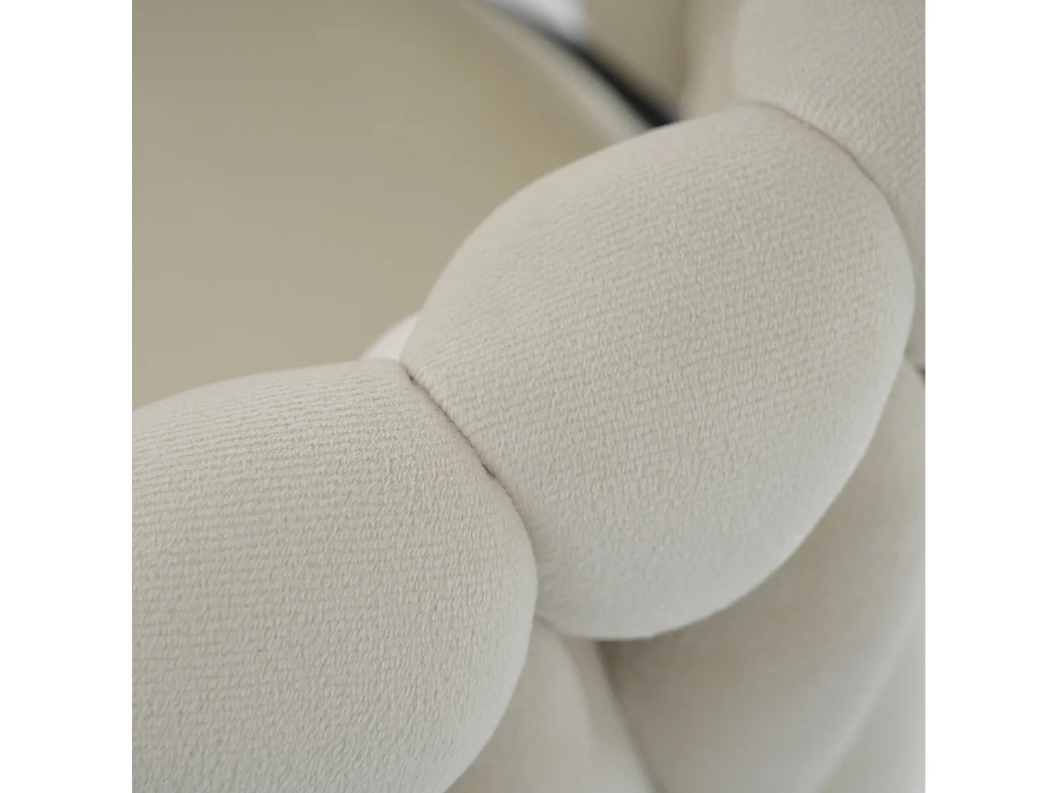 Chaises à manger rotative en velours avec accoudoirs et dossier - pieds en métal noir - beige