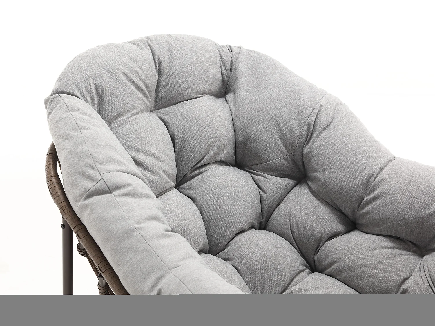 Set van 2 natuurlijke rotan schommelstoelen – eivorm met kussens – comfortabel voor woonkamer, serre of slaapkamer