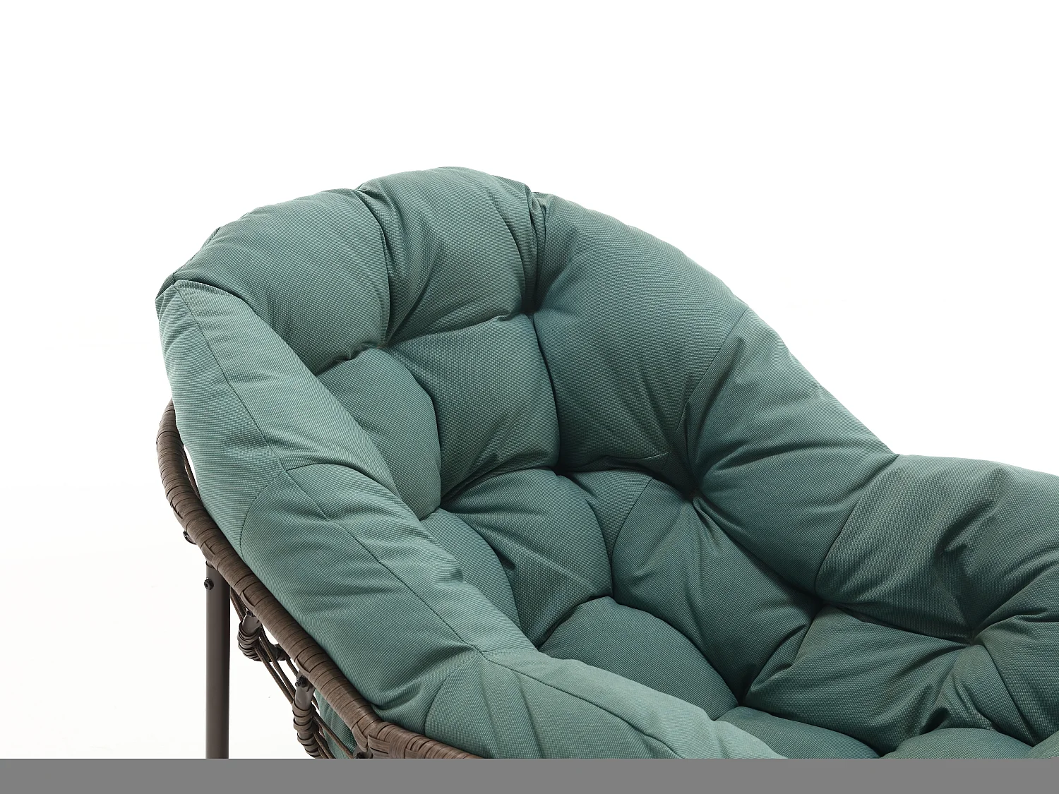 Lot de 2 Fauteuils à Bascule en Rotin Naturel – Forme Œuf et Coussins Vert Clair – Confortable pour Salon, Véranda ou Chambre