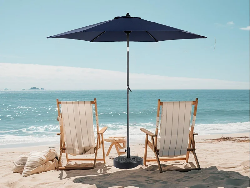 Parasol de jardin bleu nuit - Parasol extérieur monoposte - Protection solaire UPF 50+ - Grande taille de 264 cm pour terrasse et balcon