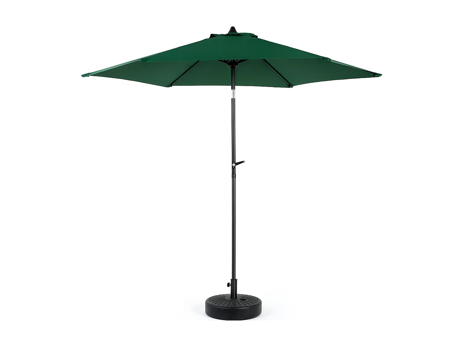 Sombrilla de jardín verde claro, sombrilla exterior de poste central, protección solar UPF 50+, gran tamaño de 264 cm, ideal para terraza y balcón