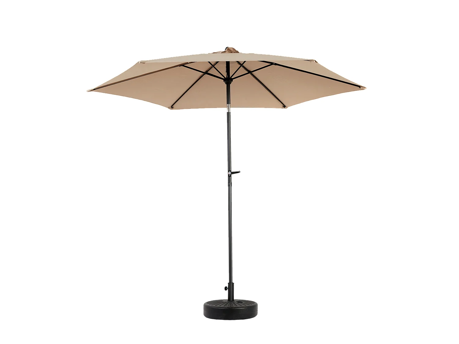 Parasol de jardin kaki - Parasol extérieur monoposte - Protection solaire UPF 50+ - Grande taille de 264 cm pour terrasse et balcon