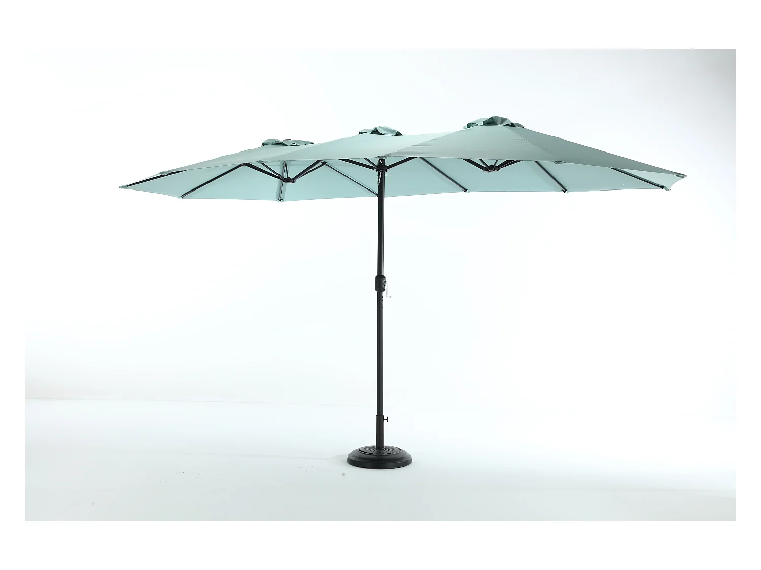 Dubbele parasol (4,53m x 2,67m) - Zwenkbare parasol - Zwengelsysteem - Perfect voor tuin of terras - Optimale zonwering