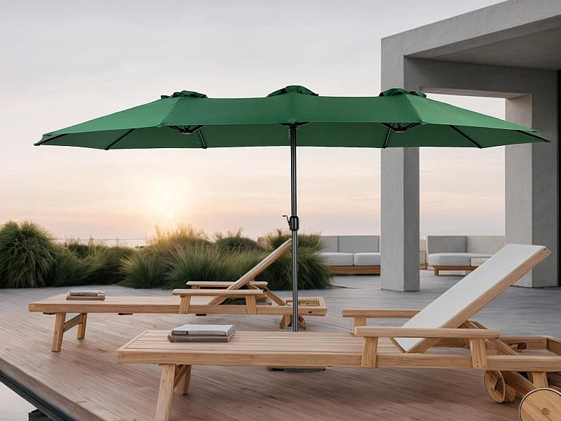 Dubbele parasol (4,53m x 2,67m) - Zwenkbare parasol - Zwengelsysteem - Perfect voor tuin of terras - Optimale zonwering