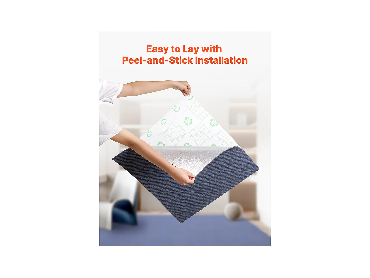 Klebefliesenteppich SucceBuy, 61 x 61 cm, Satz von 15, Abdeckung 5,6 ㎡, Dicke 5 mm, Weicher Modularer Quadratischer Bodenbelag Widerstandsfähig