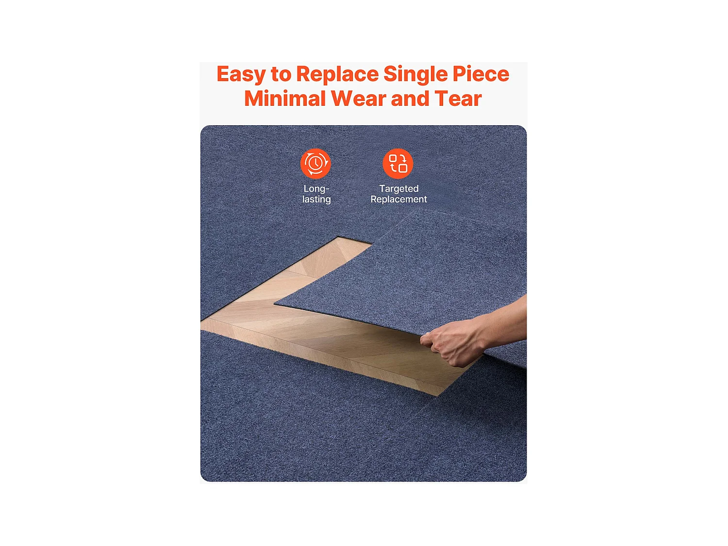 Klebefliesenteppich SucceBuy, 61 x 61 cm, Satz von 15, Abdeckung 5,6 ㎡, Dicke 5 mm, Weicher Modularer Quadratischer Bodenbelag Widerstandsfähig