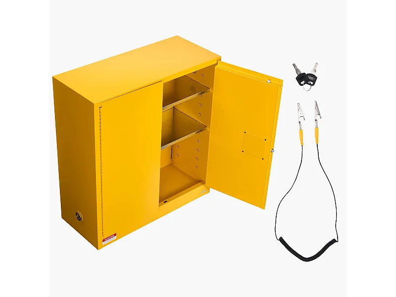 Sicherheitsschrank SucceBuy für Entflammbare Produkte 110 L 109,2 x 46 x 118 cm, Brandschutzschrank für Entflammbare Flüssigkeiten, aus Laminierstahl