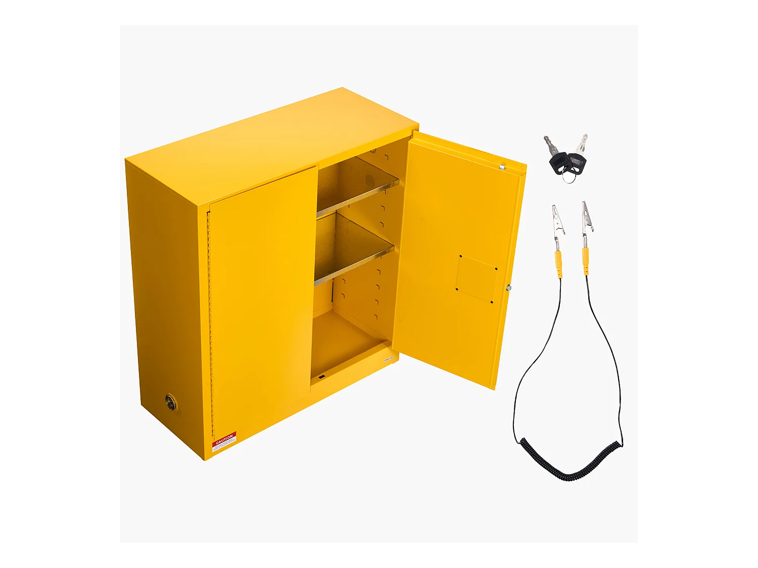 Sicherheitsschrank SucceBuy für Entflammbare Produkte 110 L 109,2 x 46 x 118 cm, Brandschutzschrank für Entflammbare Flüssigkeiten, aus Laminierstahl