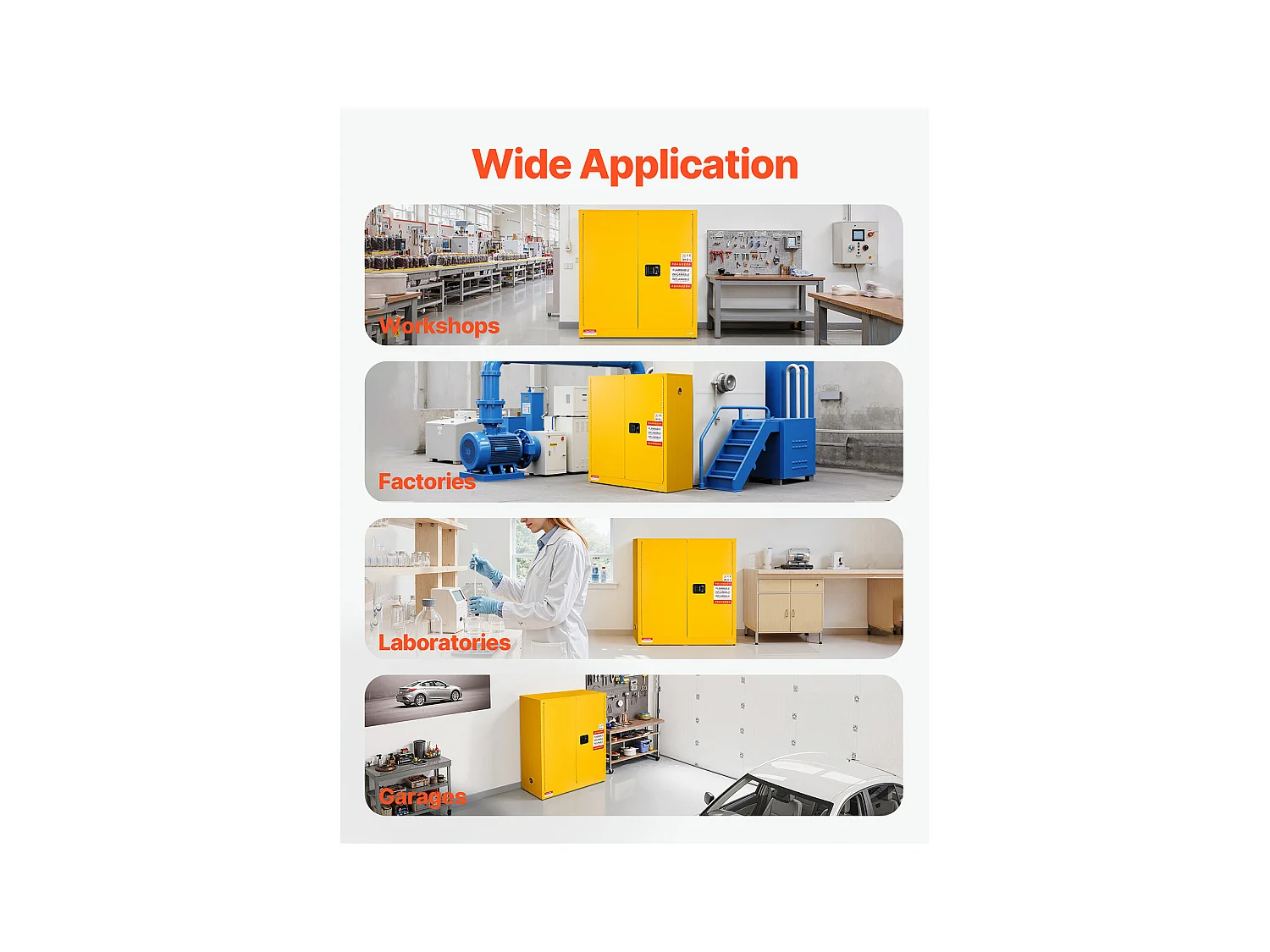 Sicherheitsschrank SucceBuy für Entflammbare Produkte 110 L 109,2 x 46 x 118 cm, Brandschutzschrank für Entflammbare Flüssigkeiten, aus Laminierstahl