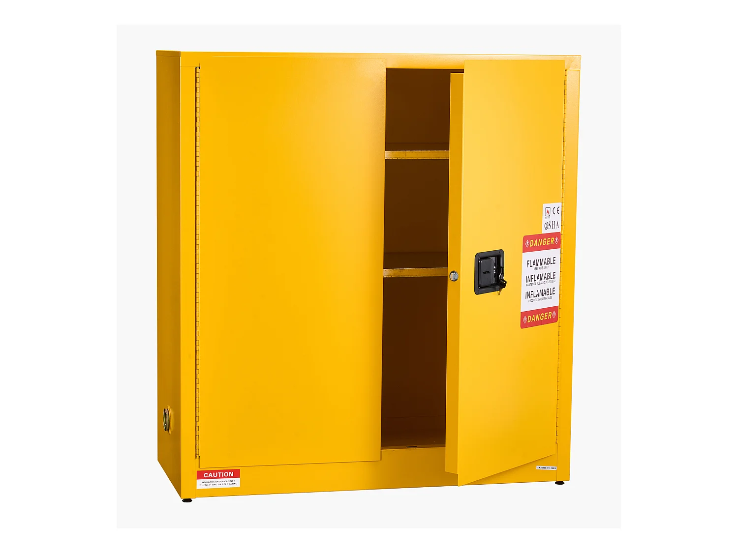 Sicherheitsschrank SucceBuy für Entflammbare Produkte 110 L 109,2 x 46 x 118 cm, Brandschutzschrank für Entflammbare Flüssigkeiten, aus Laminierstahl