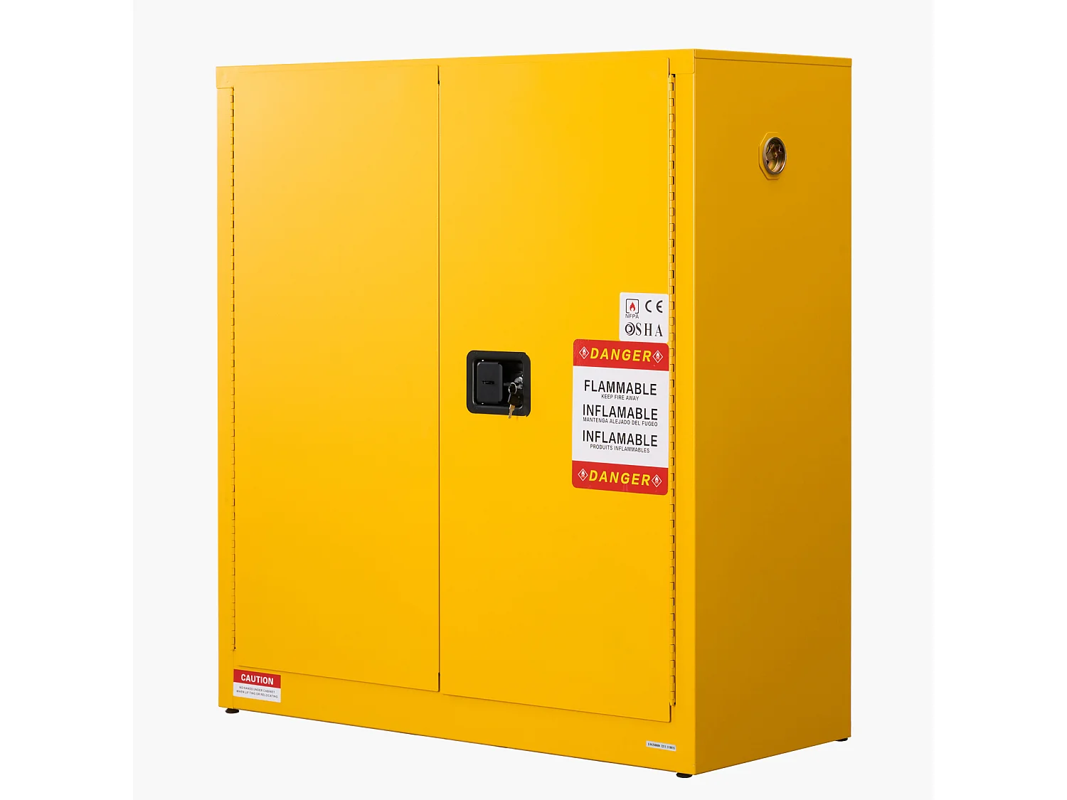 Armoire de Sécurité SucceBuy pour Produits Inflammables de 110 L 109,2 x 46 x 118 cm, Armoire Coupe-Feu pour Liquides Inflammables, en Acier Laminé