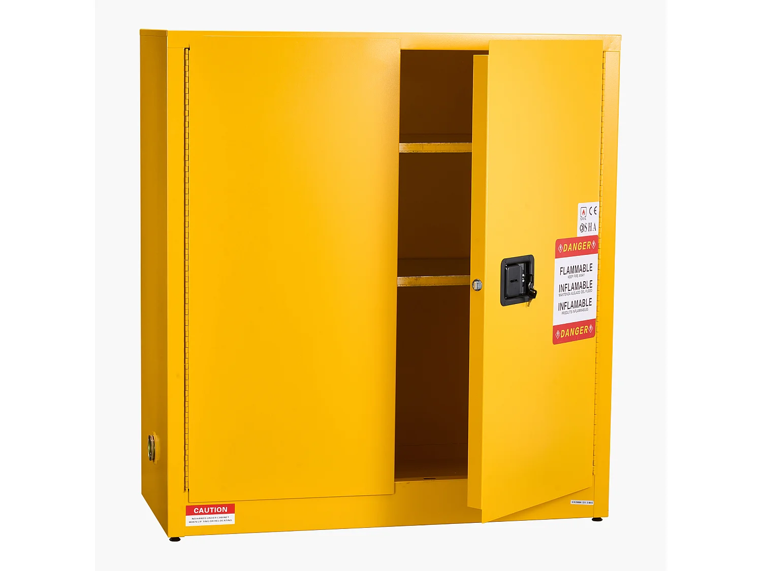 Armoire de Sécurité SucceBuy pour Produits Inflammables de 110 L 109,2 x 46 x 118 cm, Armoire Coupe-Feu pour Liquides Inflammables, en Acier Laminé