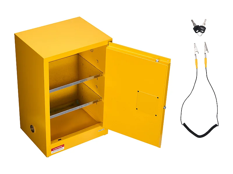Sicherheitsschrank SucceBuy für Entflammbare Produkte 49,2 L 59 x 46 x 90 cm, Brandschutzschrank für Entflammbare Flüssigkeiten, aus Laminierstahl