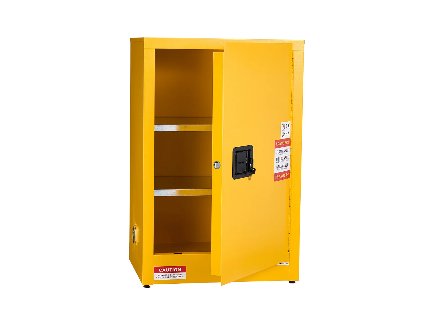 Sicherheitsschrank SucceBuy für Entflammbare Produkte 49,2 L 59 x 46 x 90 cm, Brandschutzschrank für Entflammbare Flüssigkeiten, aus Laminierstahl