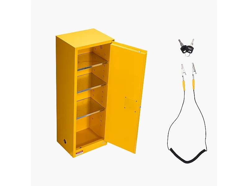 Sicherheitsschrank SucceBuy für Entflammbare Produkte 87 L 59 x 46 x 165,1 cm, Brandschutzschrank für Entflammbare Flüssigkeiten aus Laminierstahl