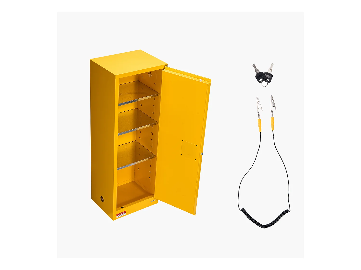 Sicherheitsschrank SucceBuy für Entflammbare Produkte 87 L 59 x 46 x 165,1 cm, Brandschutzschrank für Entflammbare Flüssigkeiten aus Laminierstahl